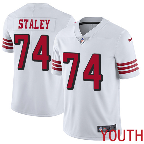 San Francisco 49ers Limited White Youth Joe Staley NFL Jersey 74 Rush Vapor Untouchable